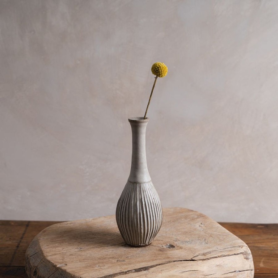 Shop Livingshop Living Zhitaofang's/製陶方式 Home Decor | Pleated Vase In White