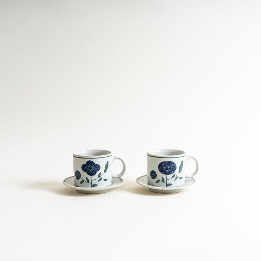 Shop Kitchen + Diningshop Kitchen + Dining Yeogi-Damki Tea & Coffee Ware | Yeogi-Damki Hand-Painted Mug + Saucer Set