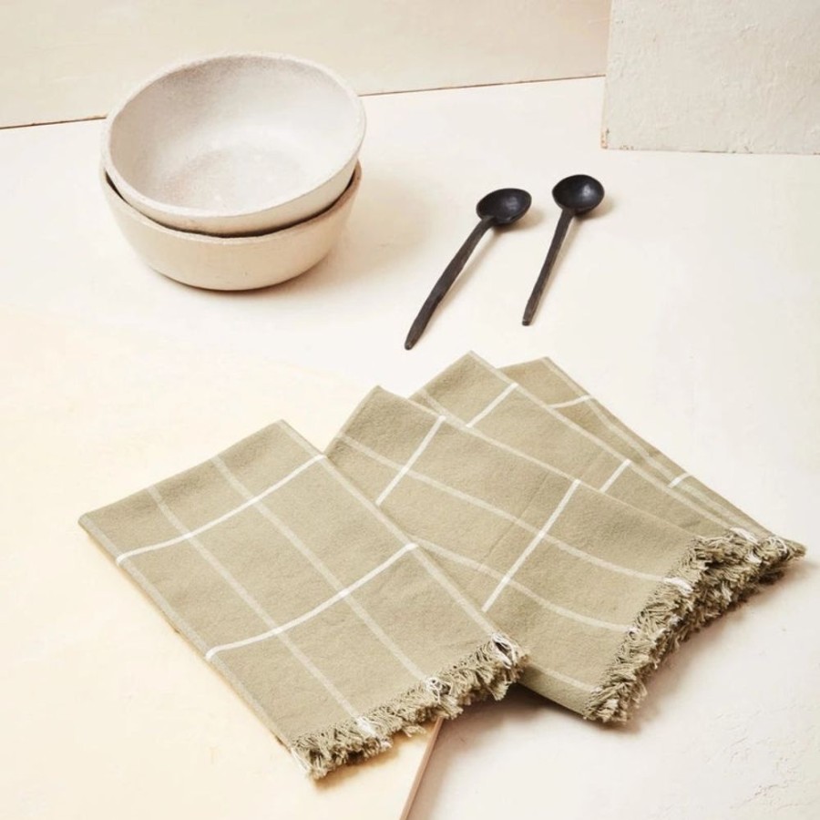 Shop Livingshop Living MINNA Home Decor | Grid Napkin In Sage