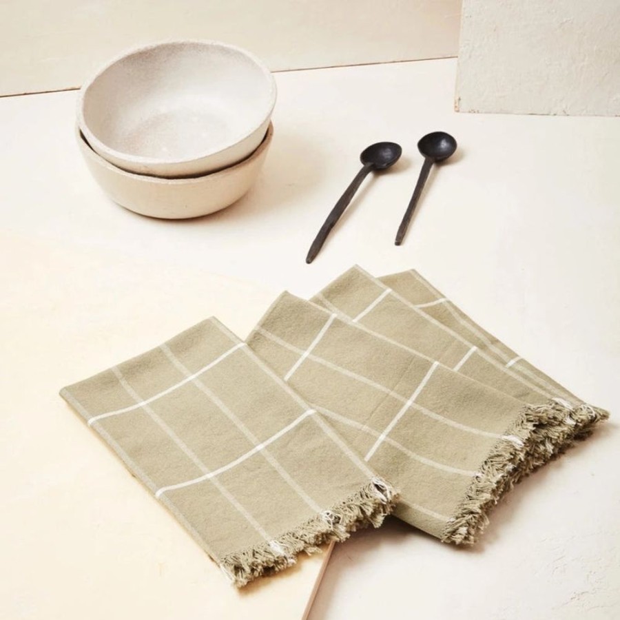 Shop Kitchen + Diningshop Kitchen + Dining MINNA Linens | Grid Napkin In Sage