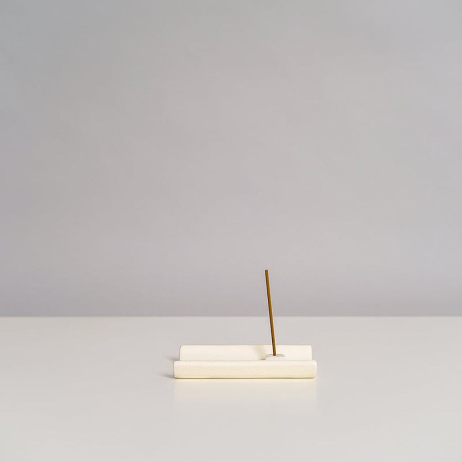 Shop Livingshop Living Nippon Kodo Incense | Yukari Incense Holder With Plate In White