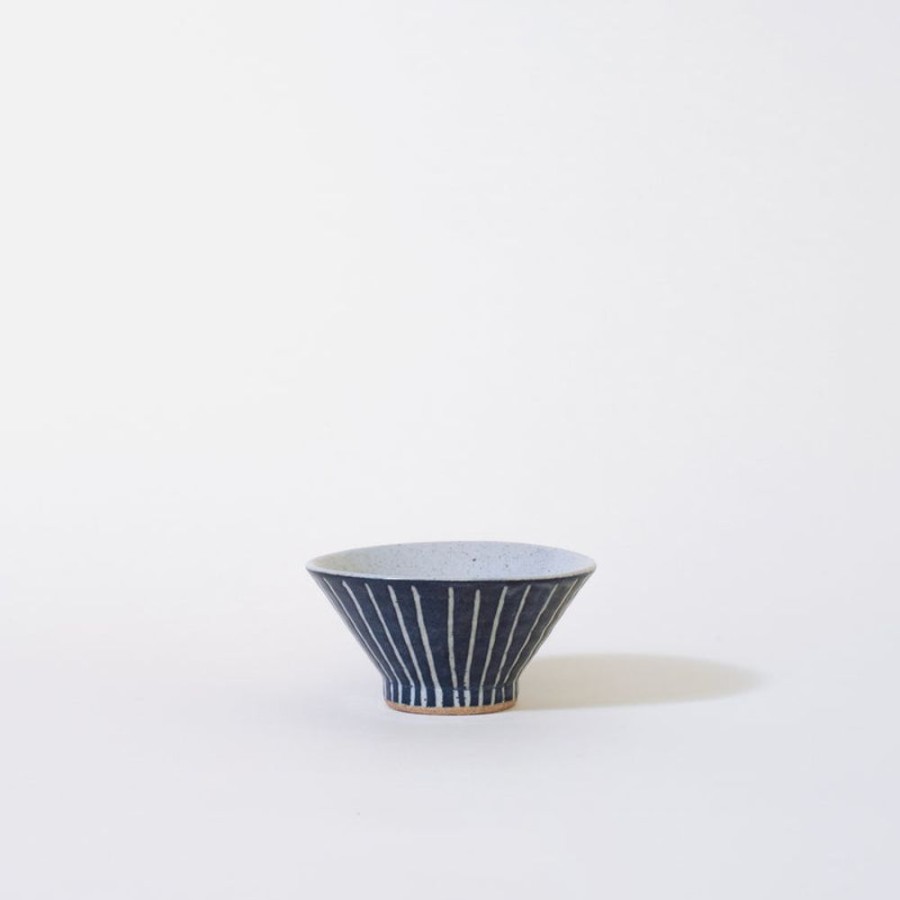 Shop Kitchen + Diningshop Kitchen + Dining Mogutable Selects Plates & Bowls | Ceramic Mt. Fuji Japanese Rice Bowl In Blue Stripe