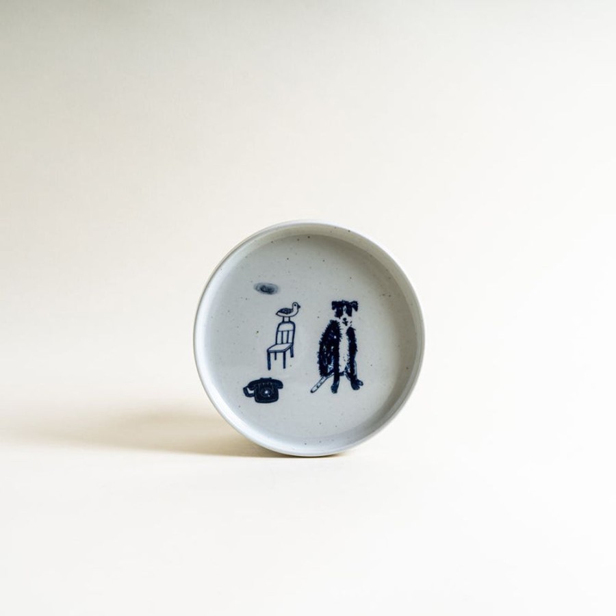 Shop Kitchen + Diningshop Kitchen + Dining Yeogi-Damki Plates & Bowls | Yeogi-Damki Hand-Painted Plate - Dog & Phone