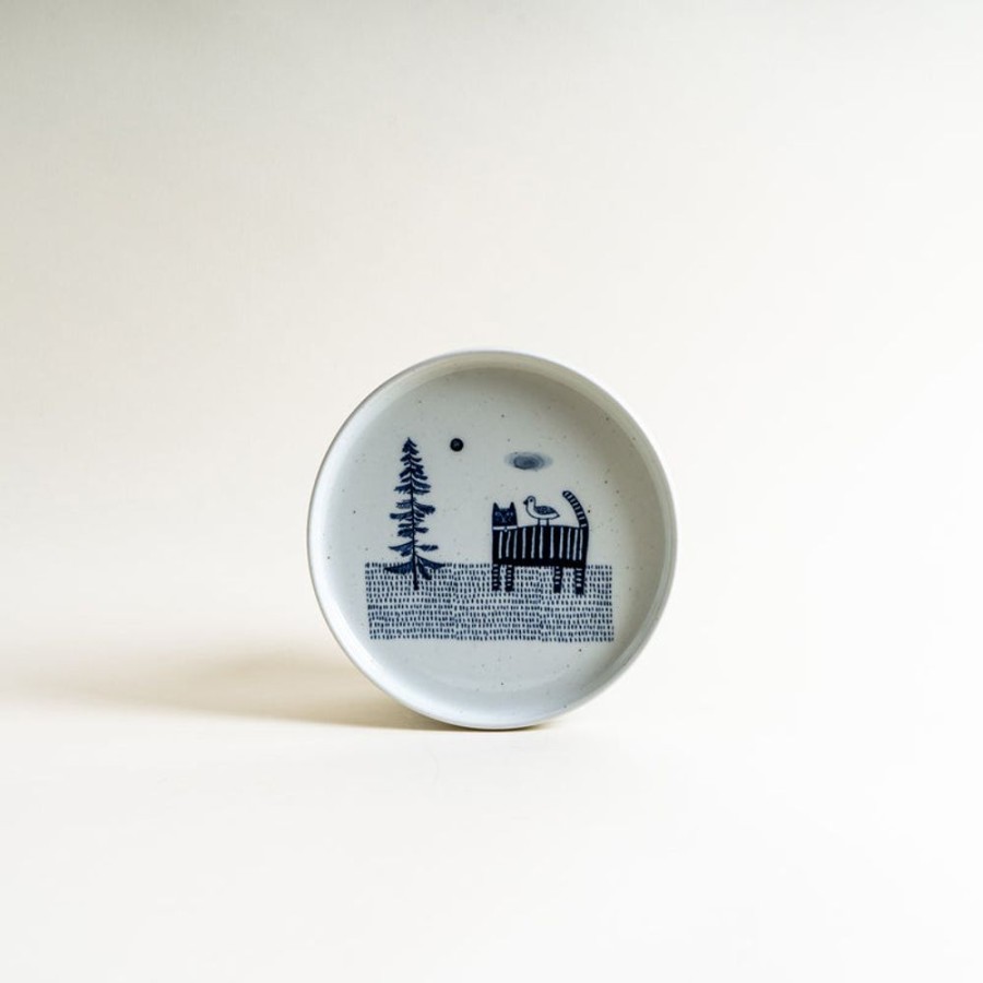 Shop Kitchen + Diningshop Kitchen + Dining Yeogi-Damki Plates & Bowls | Yeogi-Damki Hand-Painted Plate - Cat